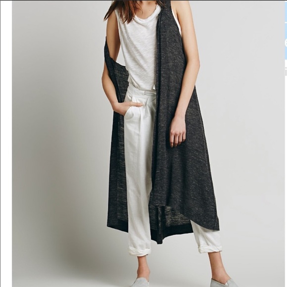 Free People Maxi Vest- Gray - Picture 2 of 7